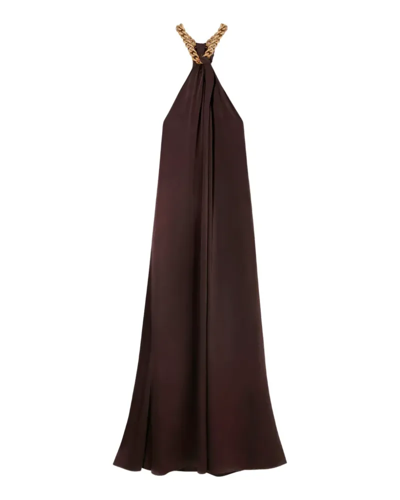 Stella McCartney Neckholder-Abendkleid mit Kette - Braun Braun