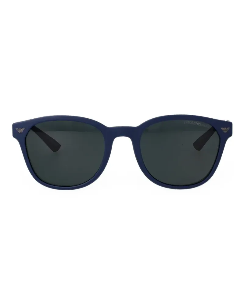 Emporio Armani logo-plaque square-frame sunglasses - Blau Blau