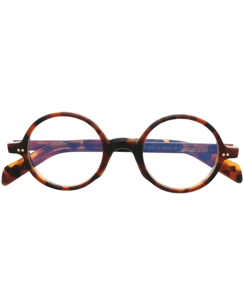 Cutler and Gross Runde Brille in Schildpattoptik - Braun Braun