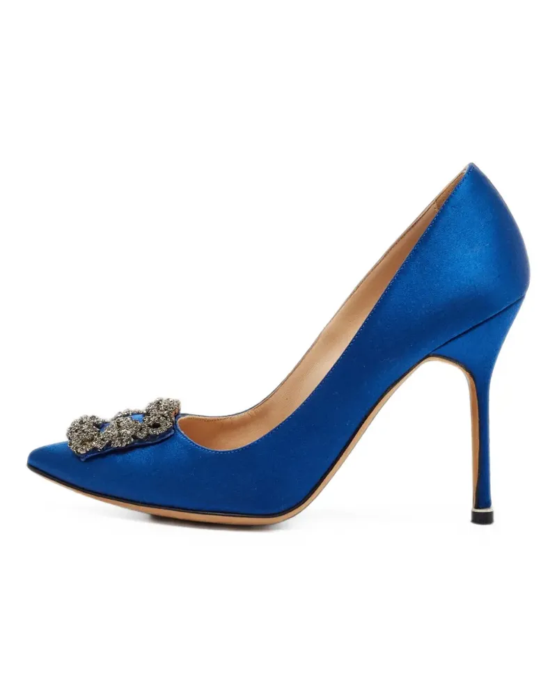 Manolo Blahnik Hangisi crystal-embellished pumps - Blau Blau