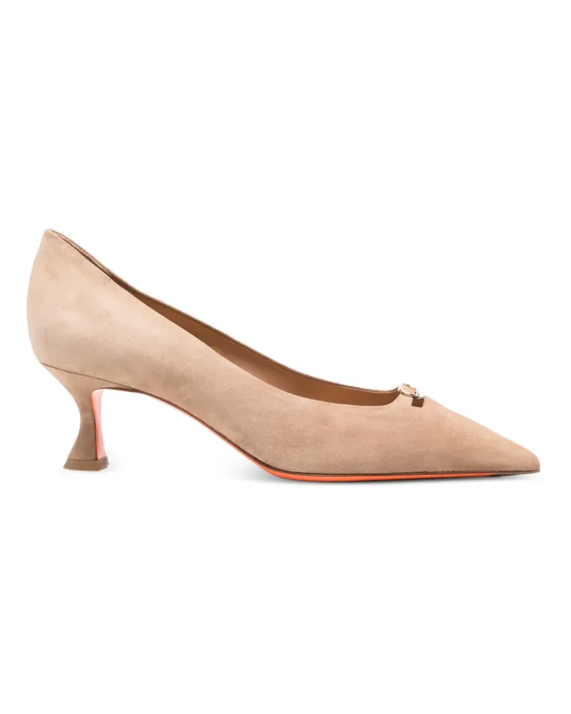 Santoni Pumps mit Schnalle - Nude Nude