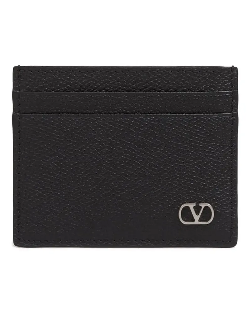 Valentino Garavani logo leather card holder - Schwarz Schwarz