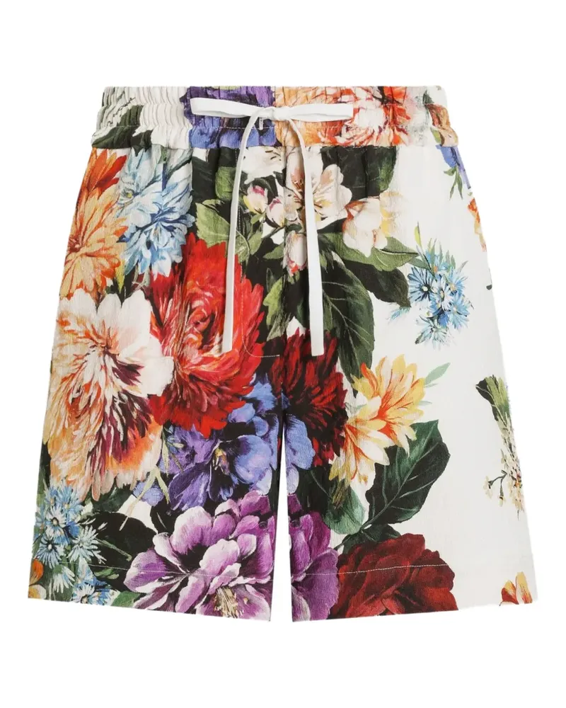 Dolce & Gabbana Shorts mit Blumen-Print - Weiß Weiß