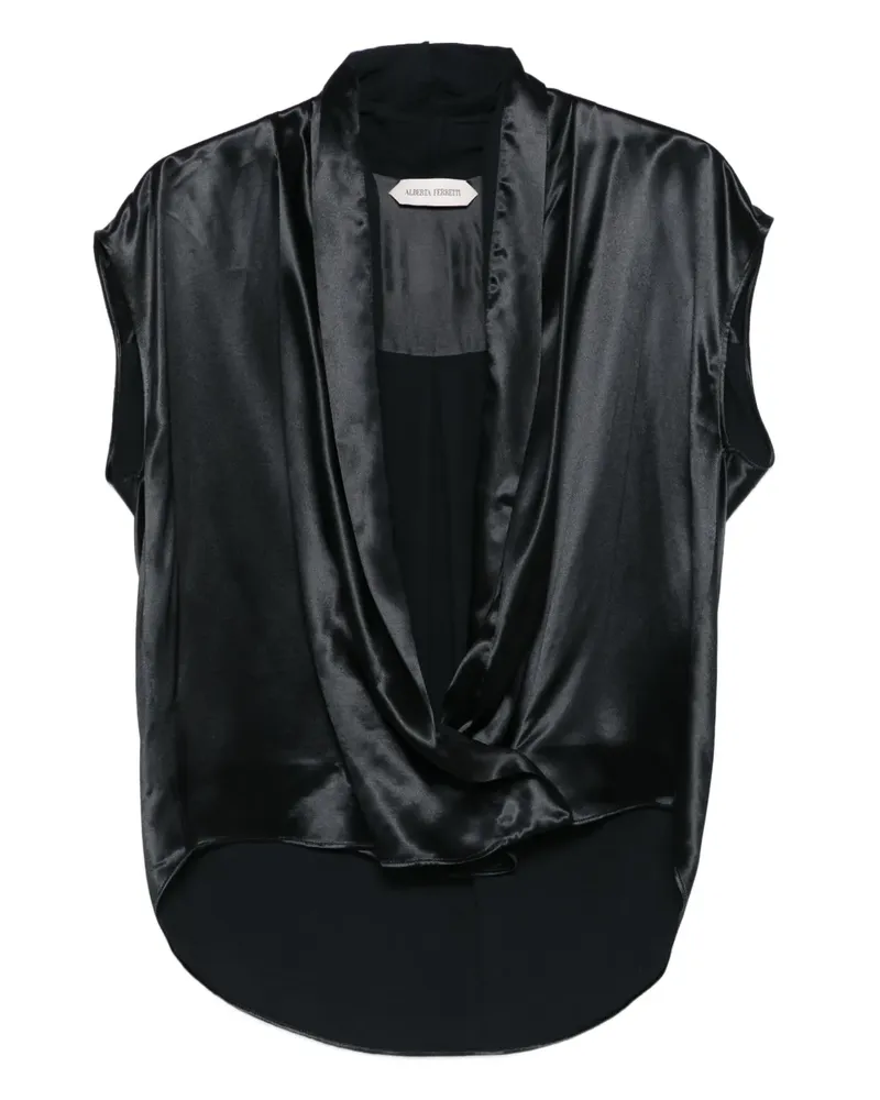 Alberta Ferretti Bluse mit Satin-Effekt - Schwarz Schwarz