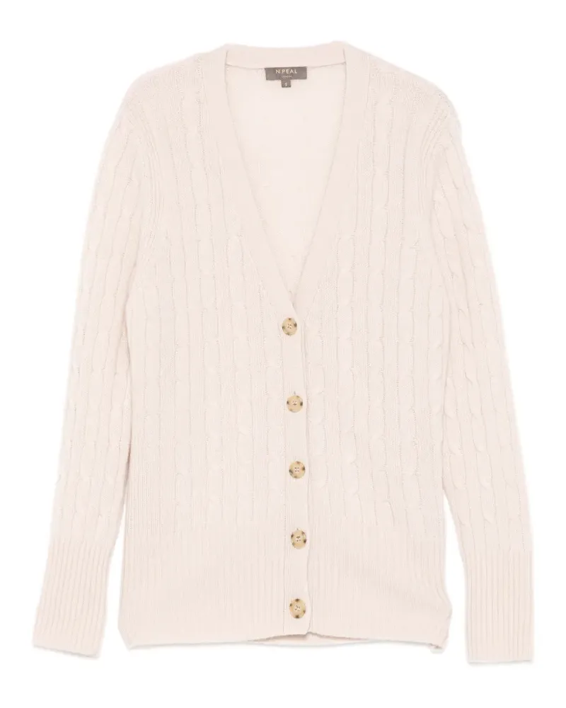 N.Peal Cardigan mit Zopfmuster - Nude Nude