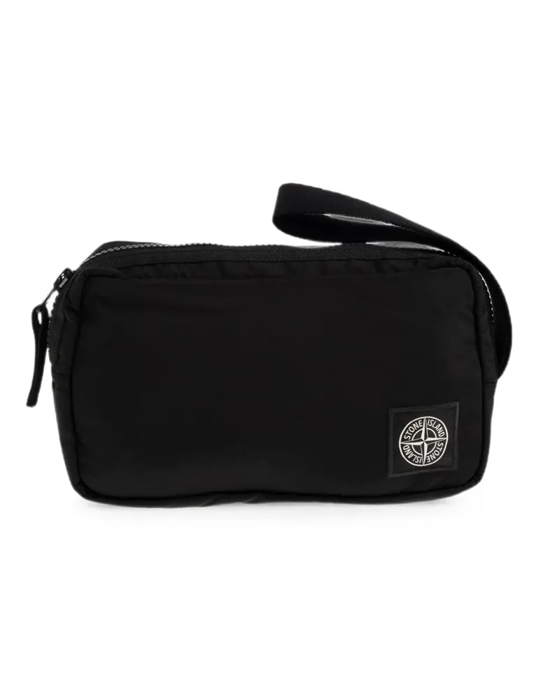 Stone Island logo-patch pouch - Schwarz Schwarz