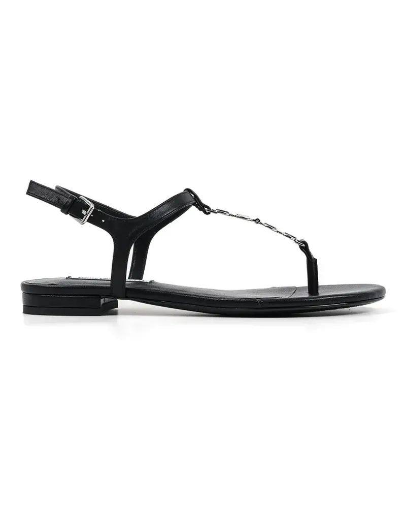 Karl Lagerfeld logo-lettering T-strap sandals - Schwarz Schwarz