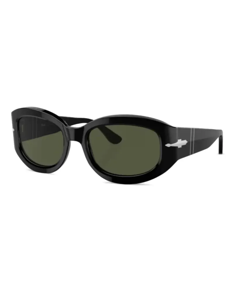Persol PO3335S Sonnenbrille mit ovalem Gestell - Schwarz Schwarz