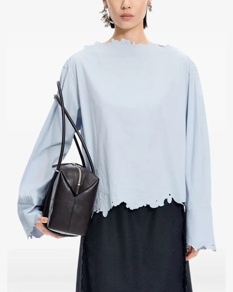 JNBY Bluse mit Blumenstickerei - Blau Blau