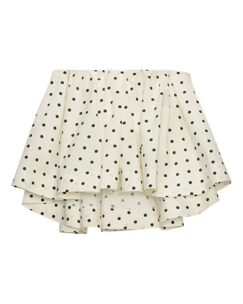 MSGM Gestuftes Oberteil mit Polka Dots - Nude Nude