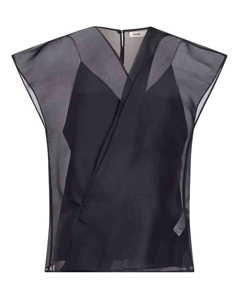 KHAITE short-sleeves blouse - Schwarz Schwarz