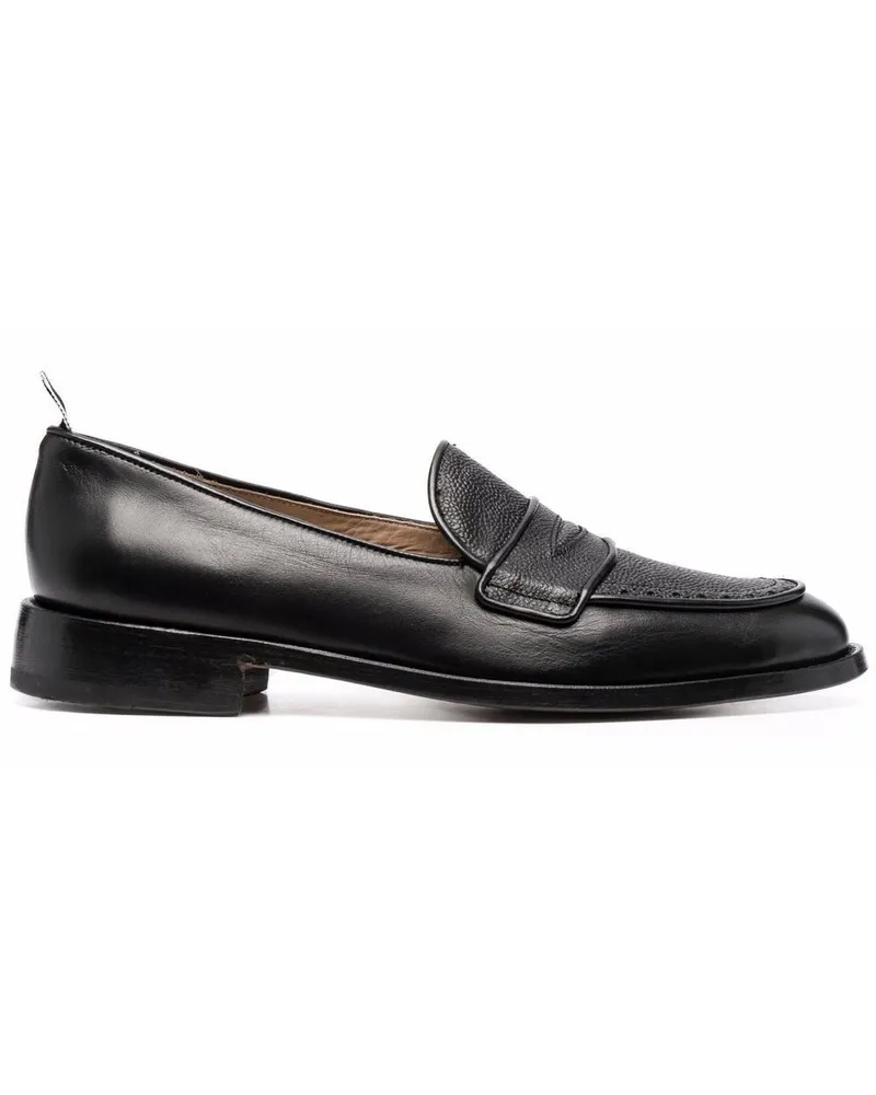 Thom Browne Penny-Loafer mit RWB-Lasche Schwarz