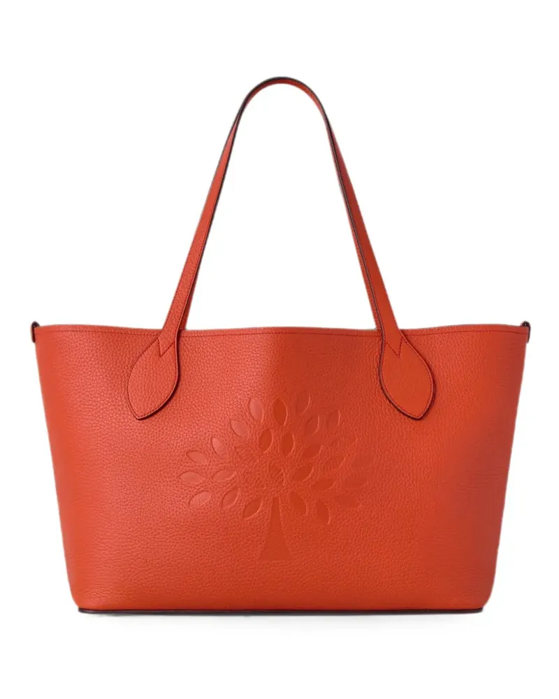 Mulberry Tree grain leather large tote bag - Orange Orange