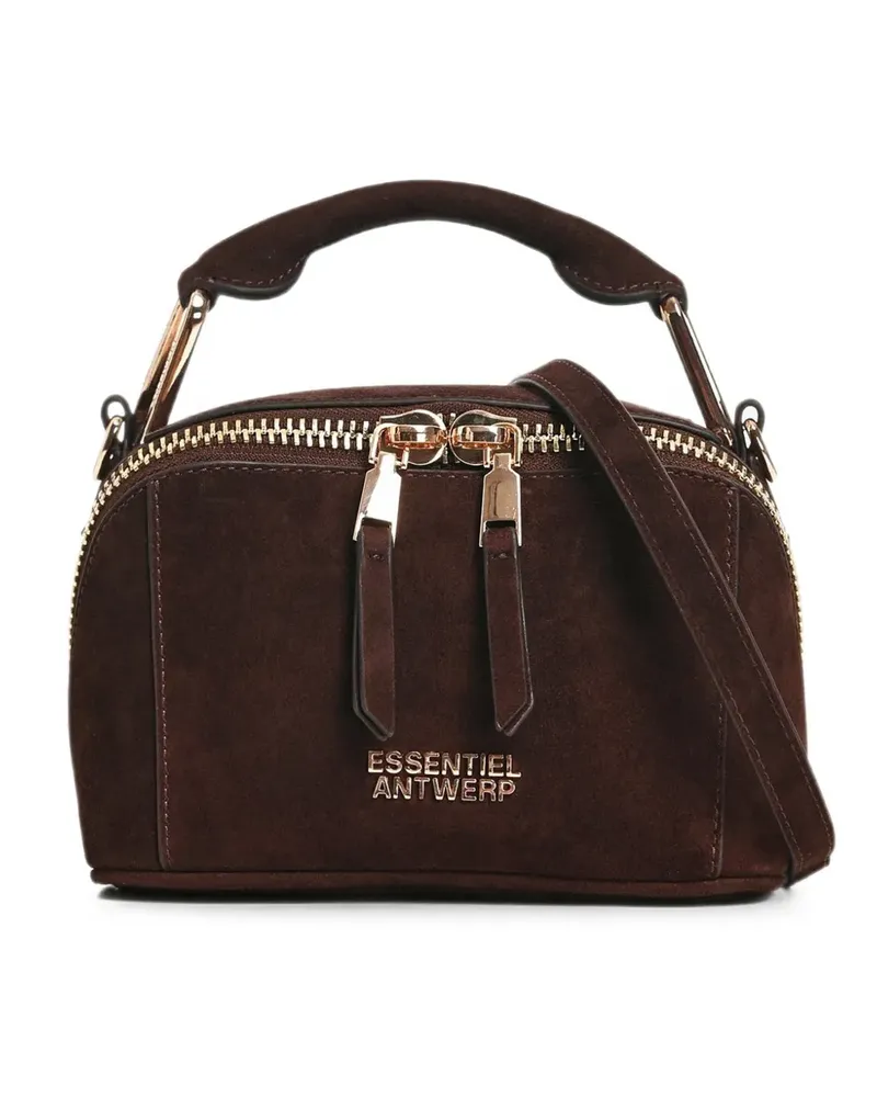 Essentiel Mini Kyla Schultertasche aus Wildleder - Braun Braun