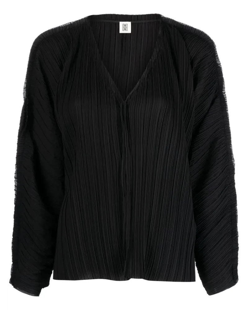 By Malene Birger Plissiertes Hemd - Schwarz Schwarz