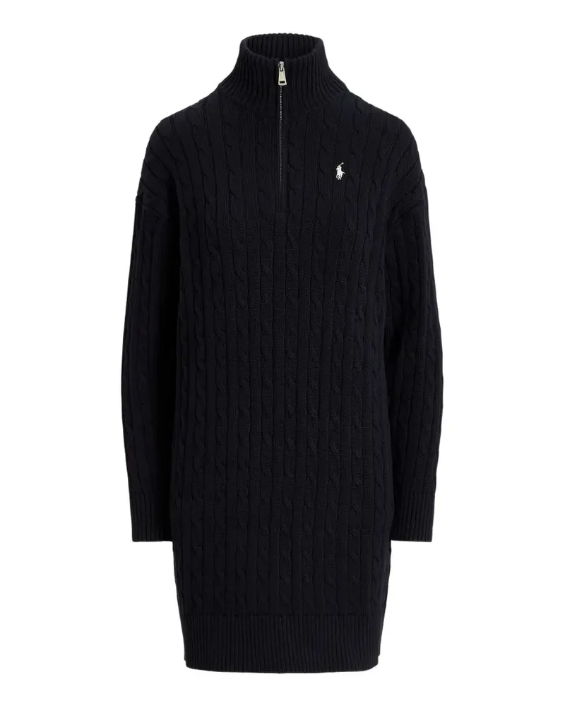 Ralph Lauren cable-knit zip-neck mini dress - Blau Blau