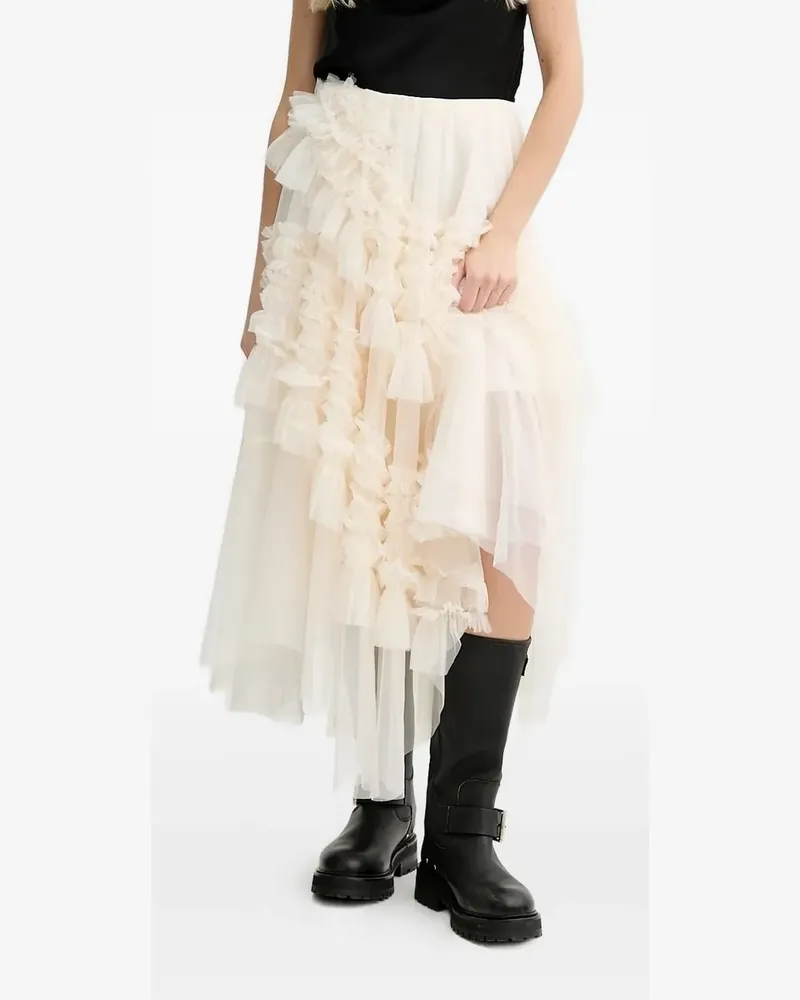 AllSaints Jen Midirock mit Rüschen - Weiß Weiß