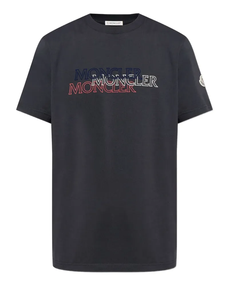 Moncler T-Shirt mit Logo-Print - Blau Blau