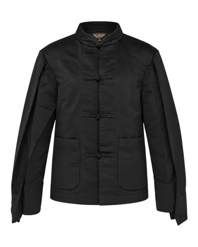 Comme des Garçons Plissierte Jacke mit Froschverschluss - Schwarz Schwarz