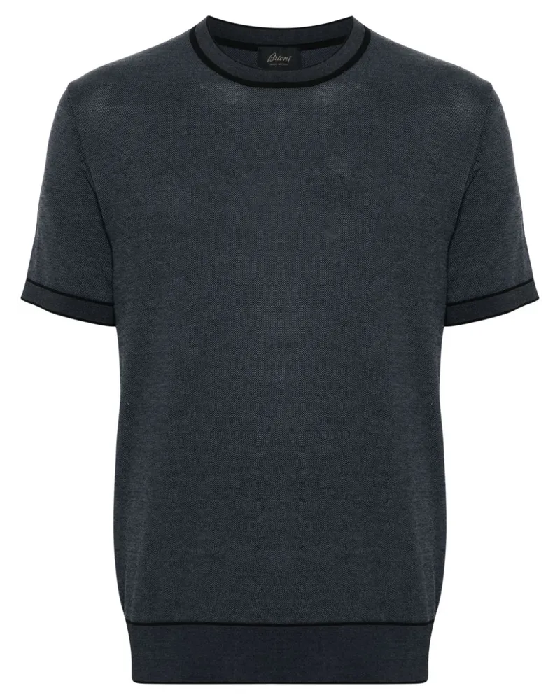 Brioni T-Shirt mit gestreiften Details Blau