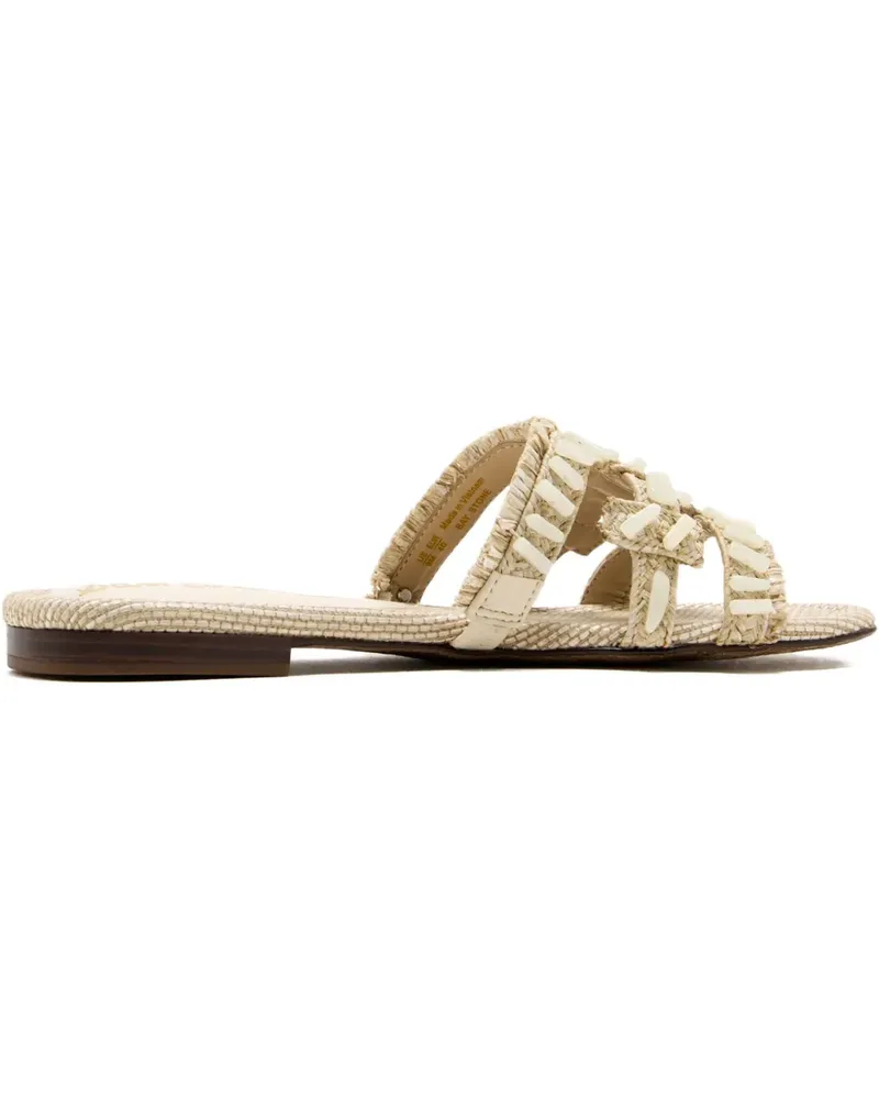 Sam Edelman Gewebte Sandalen mit Perlen - 250 LIGHT NATURAL 250