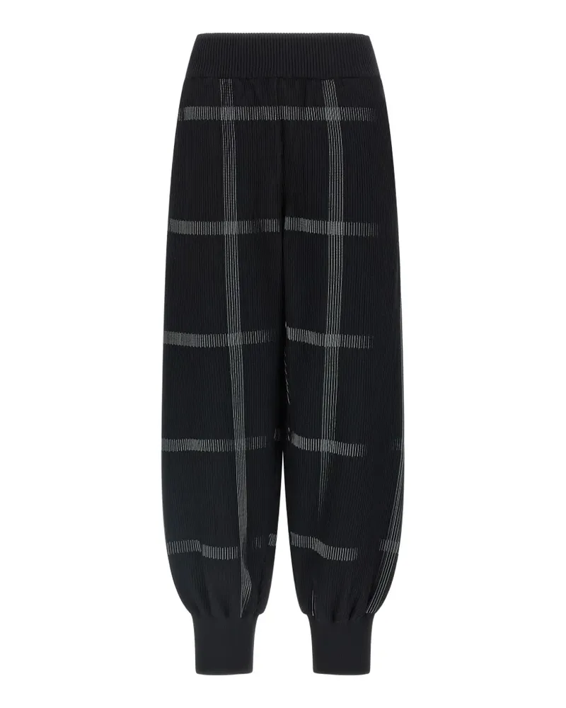 Issey Miyake Crossing Knit Hose mit Karomuster - Schwarz Schwarz