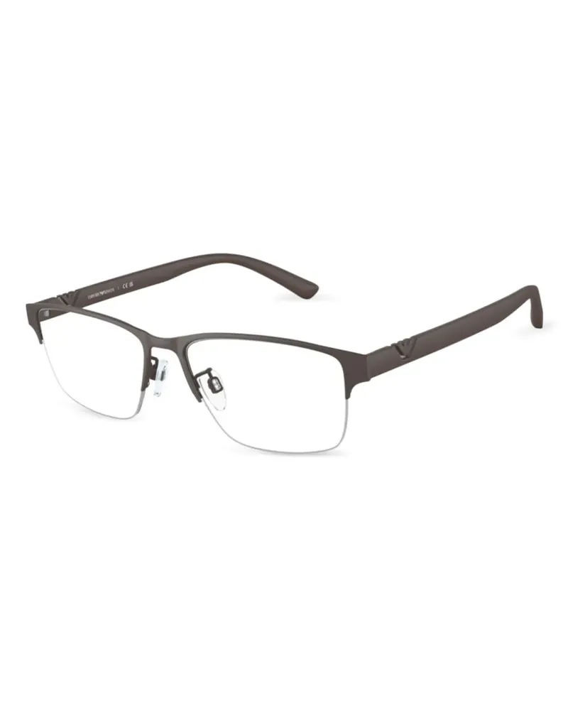 Emporio Armani Brille mit eckigem Gestell - Grau Grau