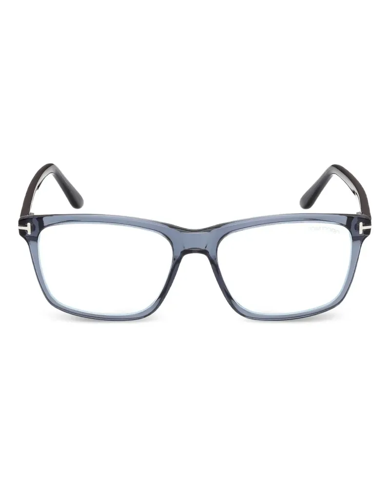 Tom Ford T-logo rectangle-frame glasses - Blau Blau