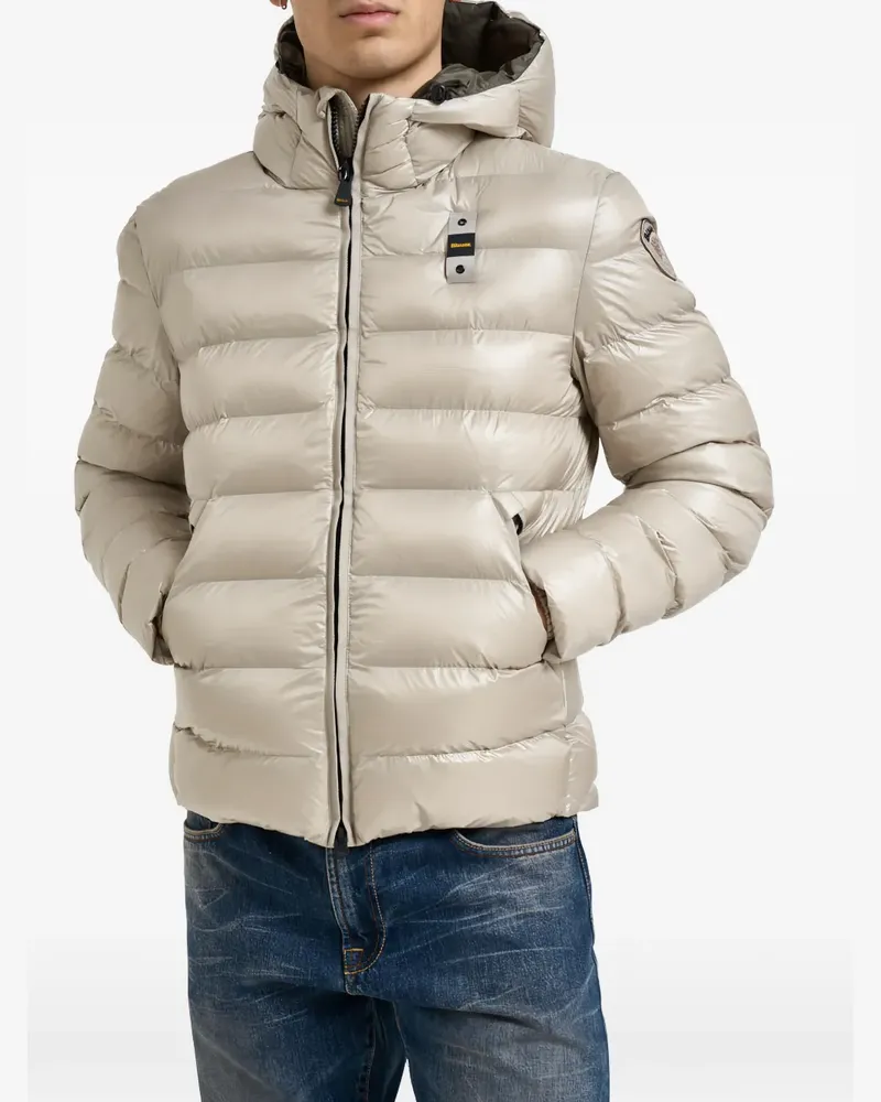 Blauer logo-patch padded jacket - Nude Nude