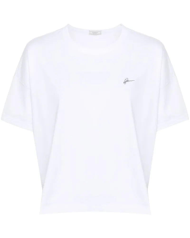 Peserico T-Shirt mit Logo-Stempel Weiß