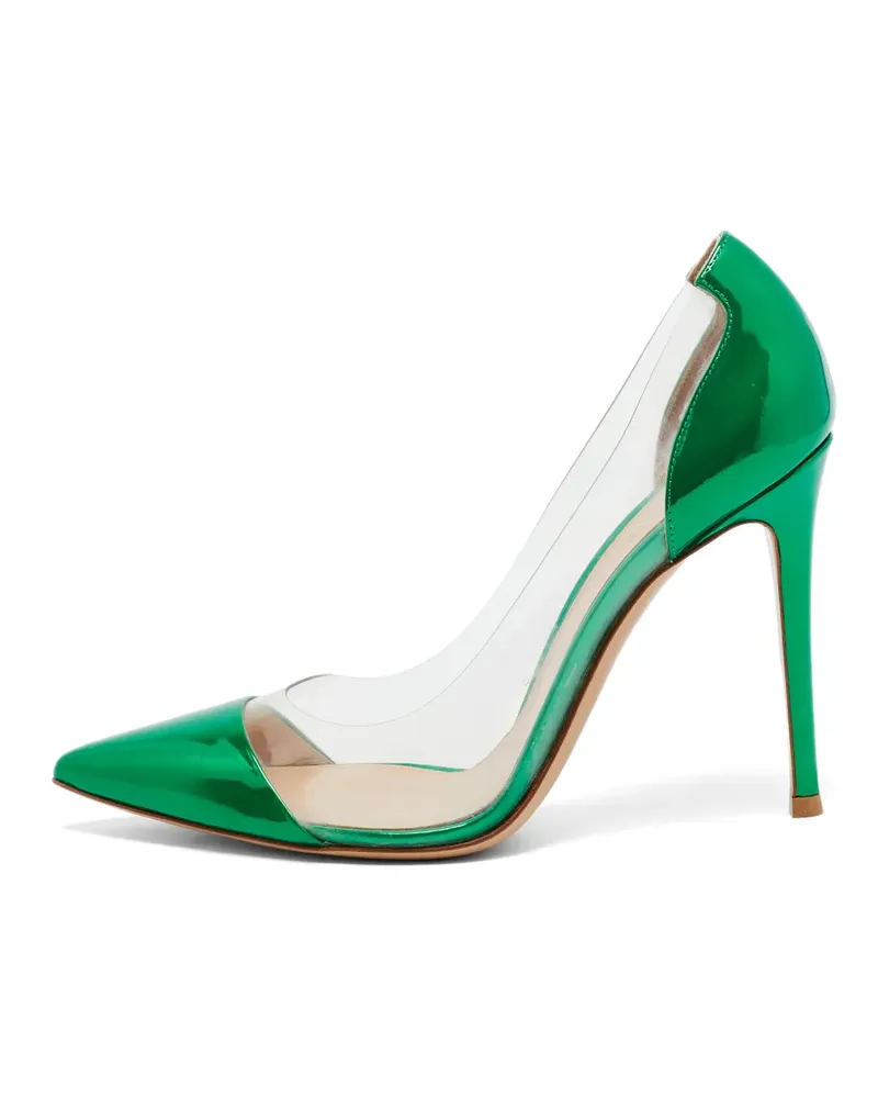 Gianvito Rossi Plexi Pumps aus Lackleder - Grün Grün