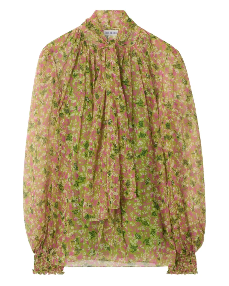 Burberry Bluse aus Seide mit Schalkragen - Rosa Rosa