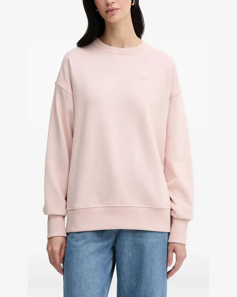 HUGO BOSS Sweatshirt mit gummiertem Logo - Rosa Rosa