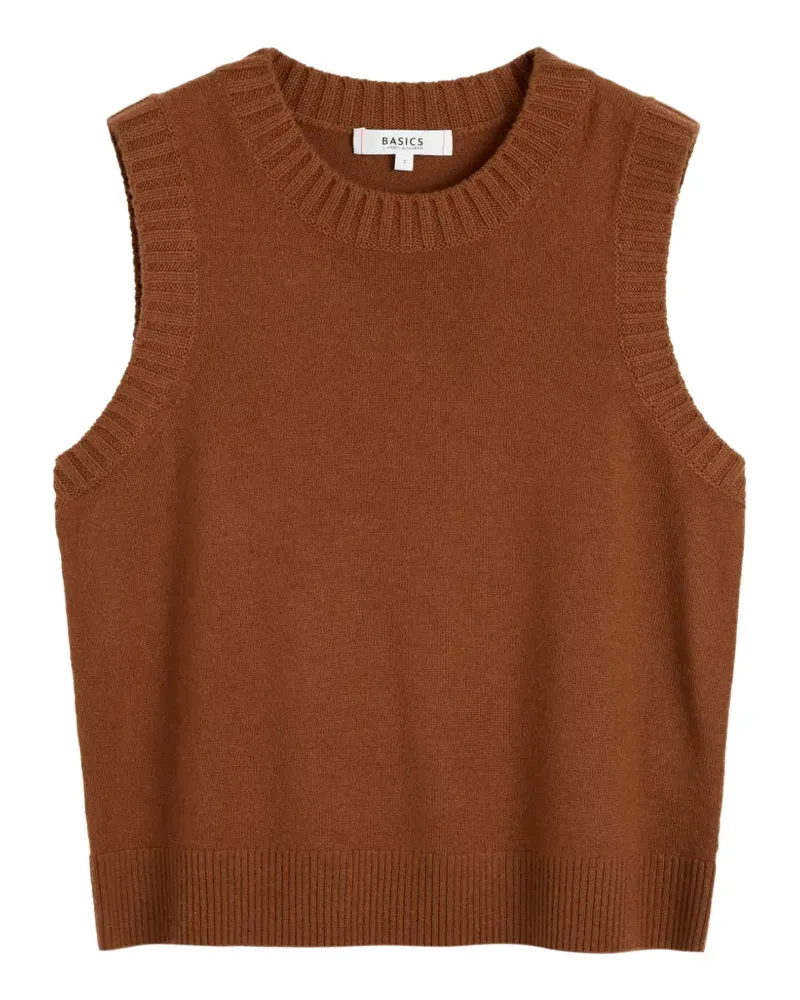 Chinti & Parker Ärmelloser Pullover mit geripptem Saum - Braun Braun