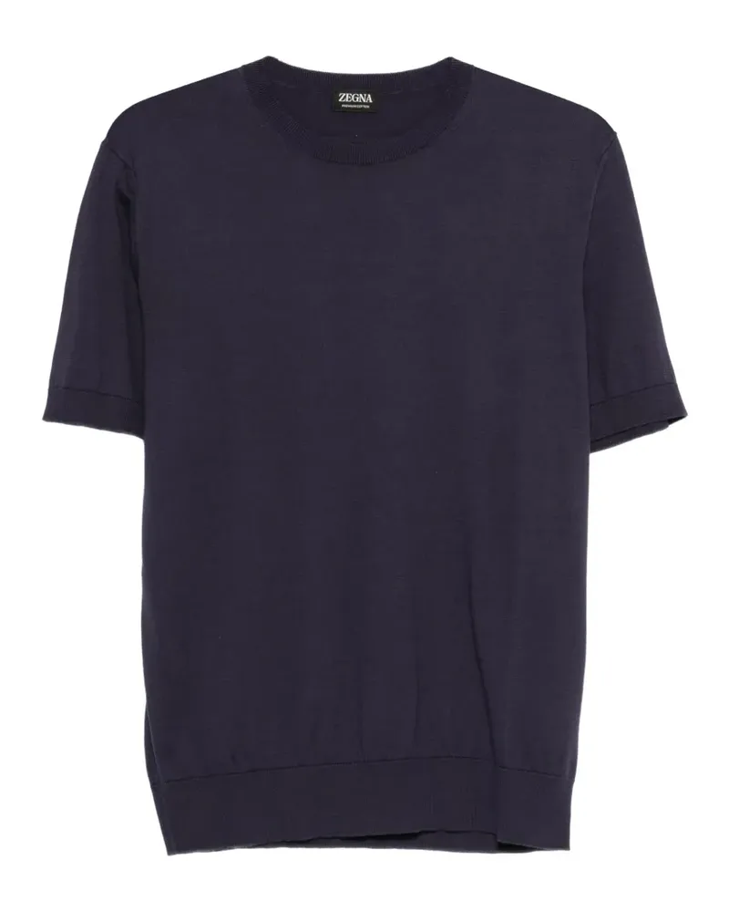 Ermenegildo Zegna short-sleeved knitted T-shirt - Blau Blau