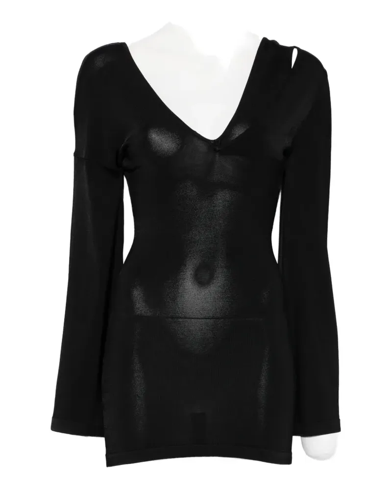 Aya Muse V-neck mini dress - Schwarz Schwarz