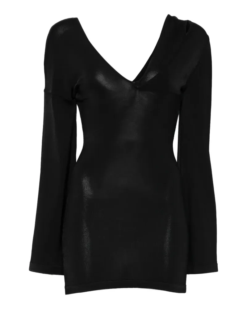 Aya Muse V-neck mini dress - Schwarz Schwarz
