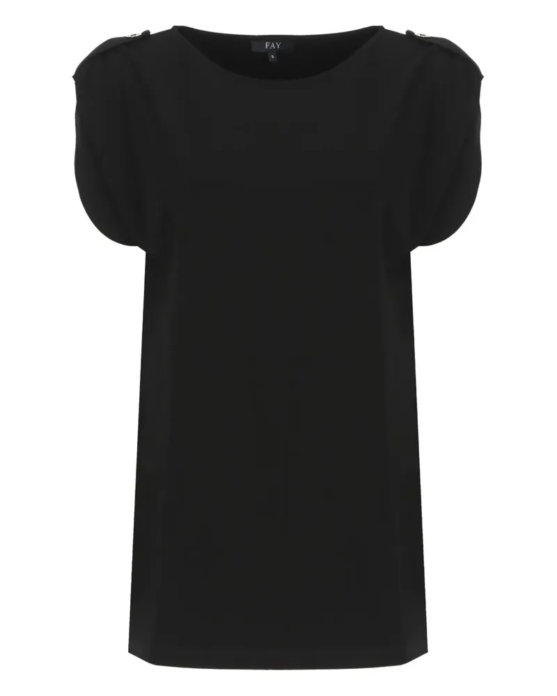 Fay T-Shirt mit Rundhalsausschnitt - Schwarz Schwarz