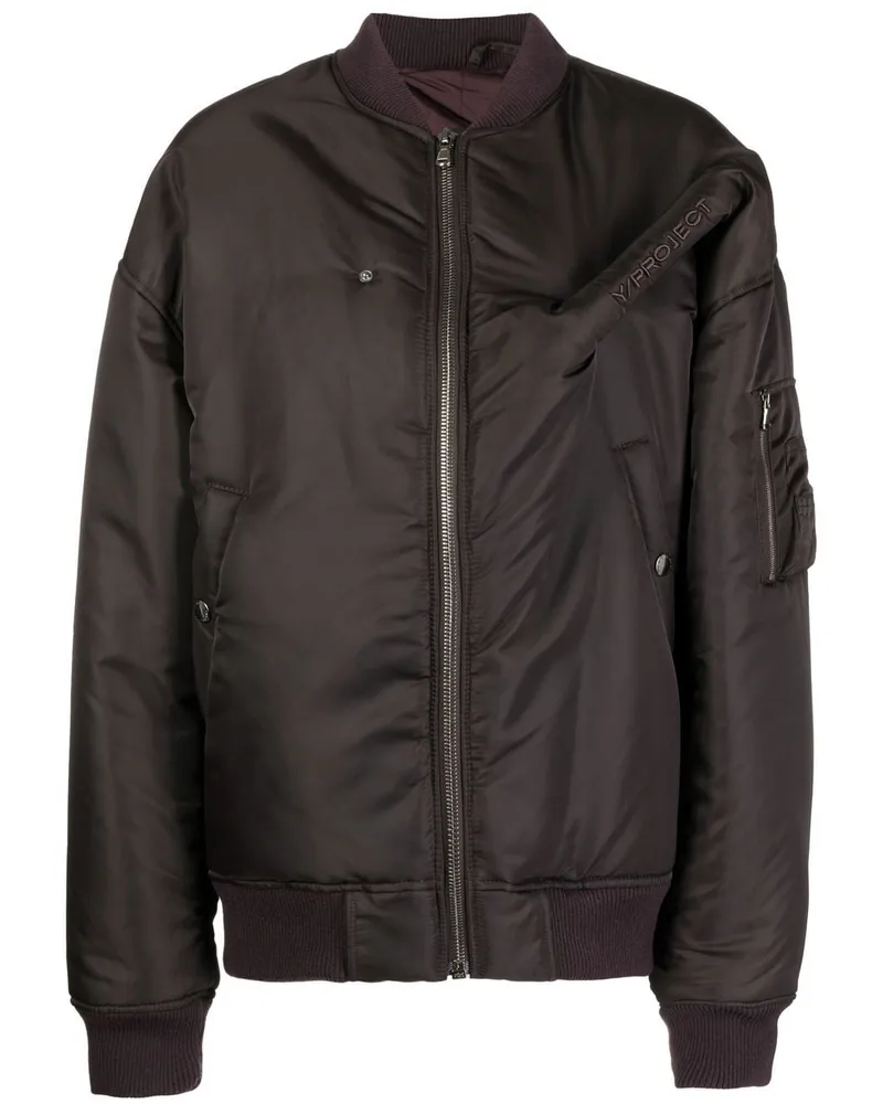 Y/PROJECT Bomberjacke mit Logo-Stickerei - Braun Braun