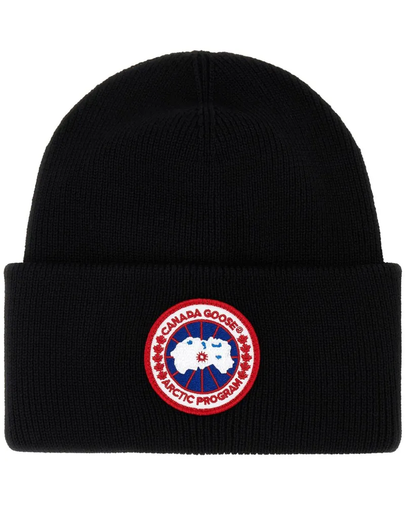 Canada Goose Beanie mit Logo - Schwarz Schwarz