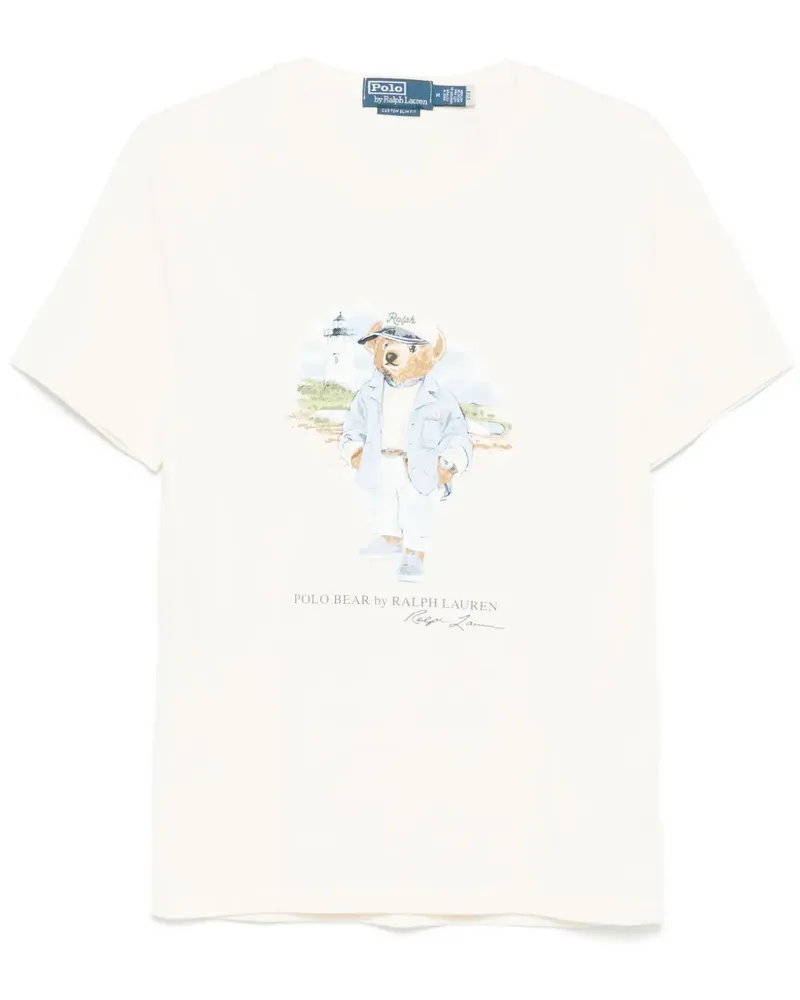 Ralph Lauren T-Shirt mit Polo Bear - Nude Nude