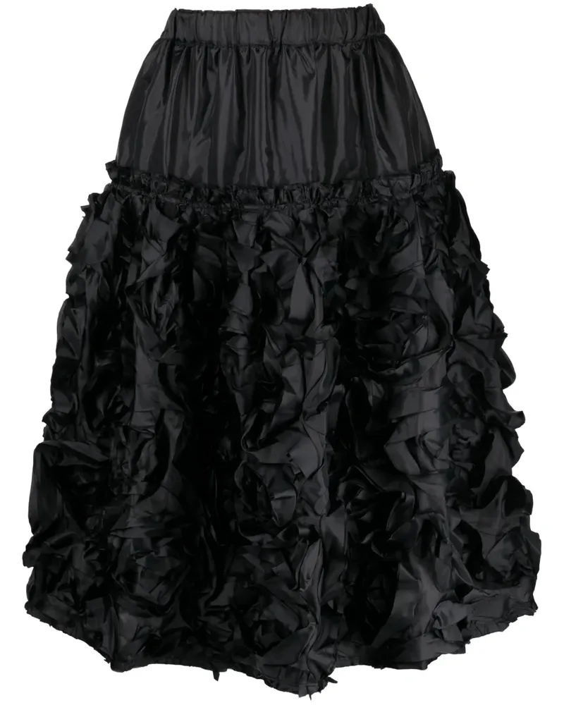 Comme des Garçons Midirock mit Raffungen - Schwarz Schwarz