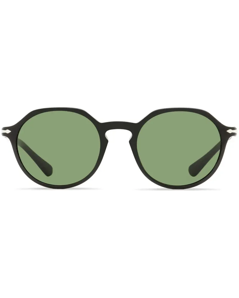 Persol Sonnenbrille mit ovalem Gestell - Schwarz Schwarz