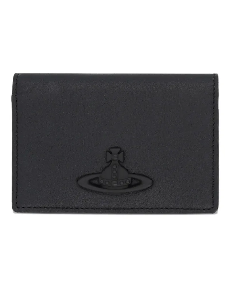 Vivienne Westwood Orb-plaque leather wallet - Schwarz Schwarz