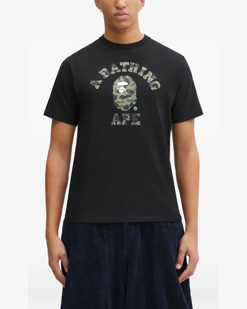 BAPE 1st Camo College T-Shirt mit Logo-Print - Schwarz Schwarz