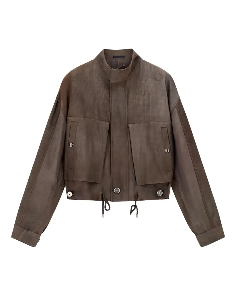 Giorgio Armani Jacke mit Stehkragen - Braun Braun