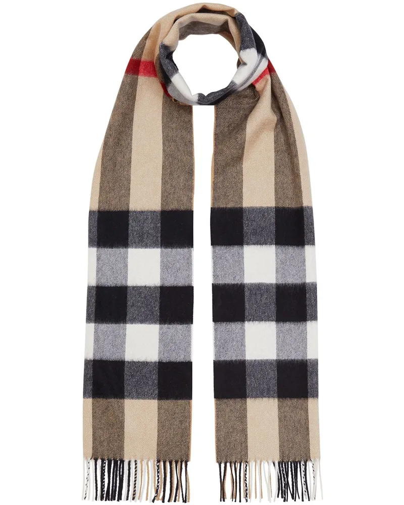 Burberry Karierter Kaschmirschal - Nude Nude