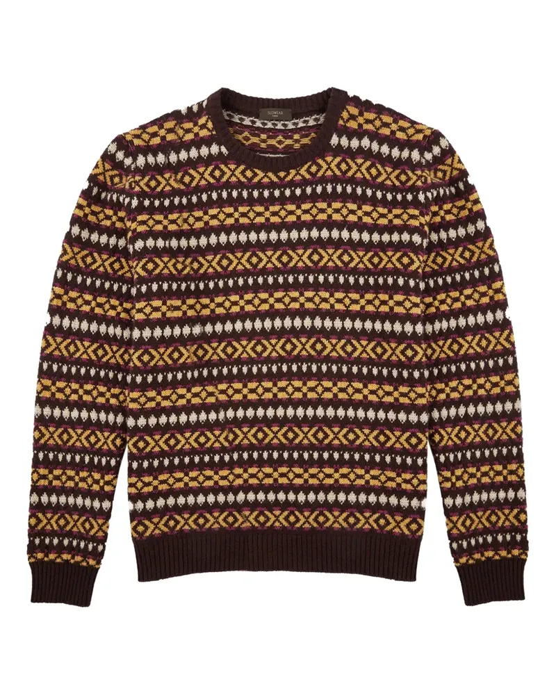 Slowear Pullover mit Jacquardmuster - Braun Braun