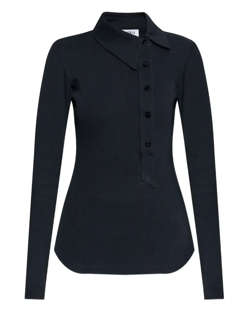 ATTICO Poloshirt mit geknöpftem Kragen - Schwarz Schwarz