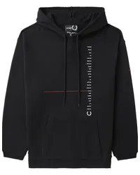 Fred Perry x Raf Simons Hoodie mit Logo-Stickerei Schwarz